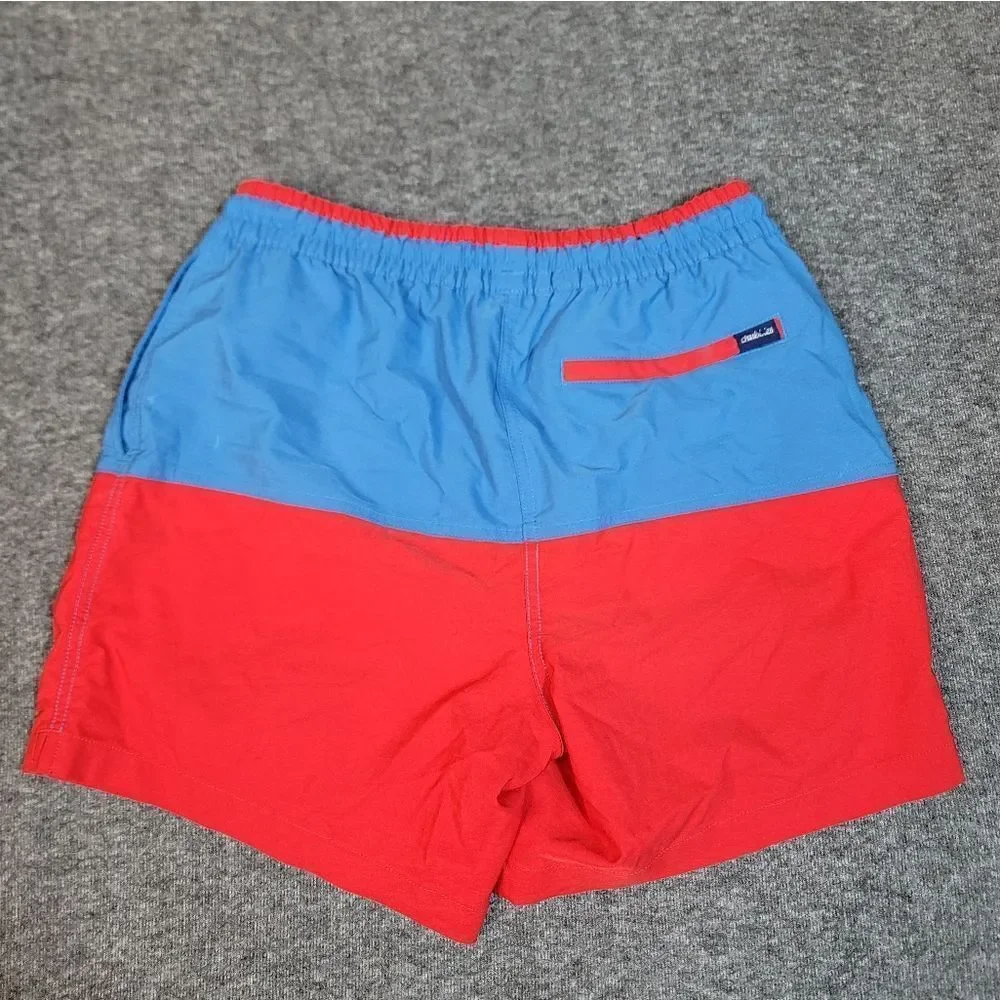 Chubbies The Liberties Mens Swim Trunk Size S Blue Red  5.5” Magic Print Classic